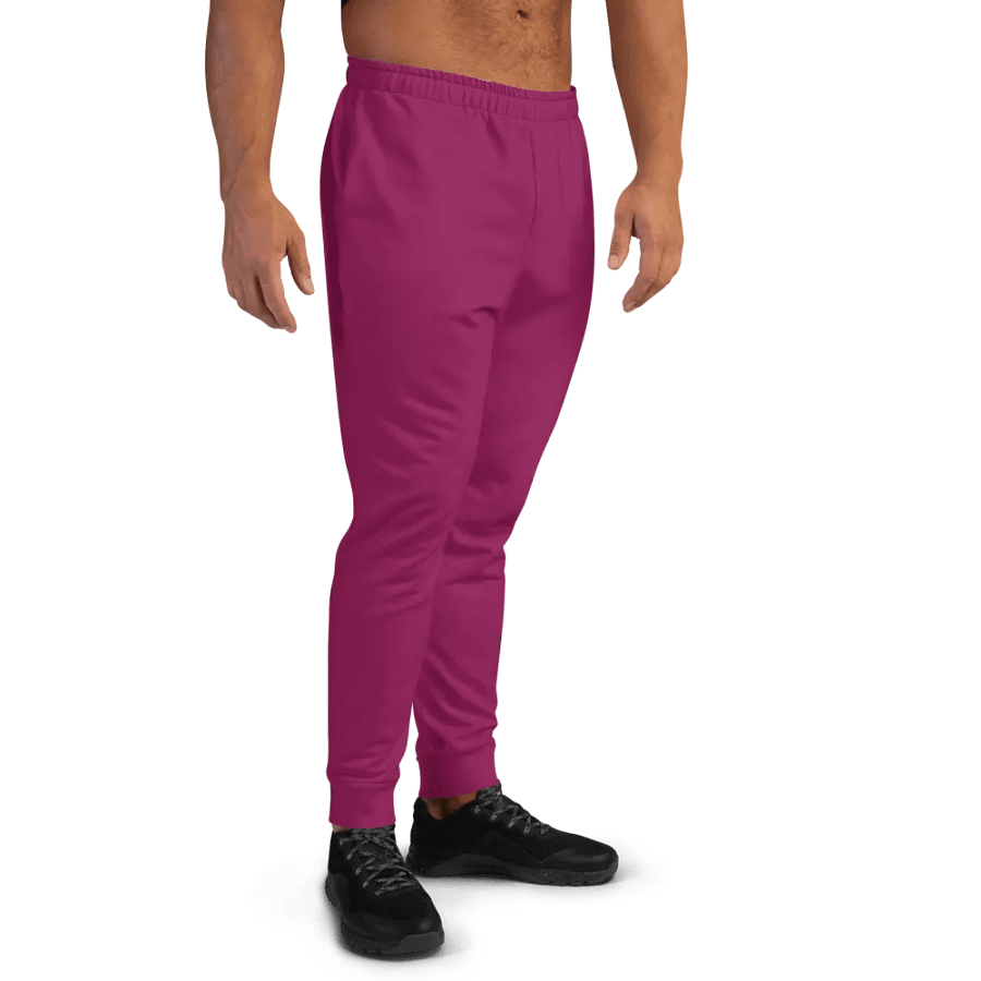 Plain Dark Plum Pink Light Summer Recycled Polyester Premium Men's Joggers by Treasure Pie product image (3)