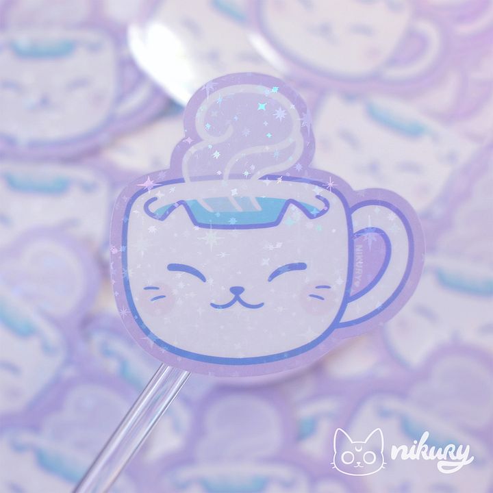 Glitter Kittea Sticker product image (1)
