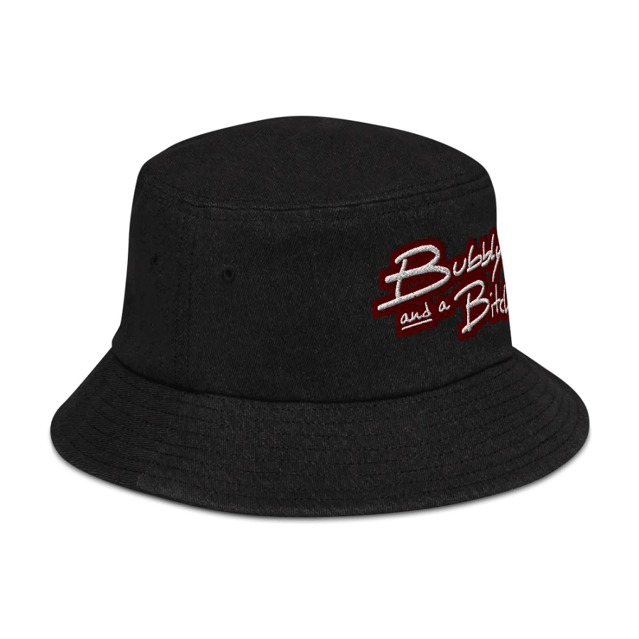Bubbly and a B*tch (maroon bubble design 2) denim bucket hat product image (3)