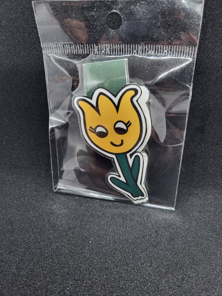 Cute Cartoon Yellow Tulip Magnetic Laminated Bookmark for Flower Fans product image (1)