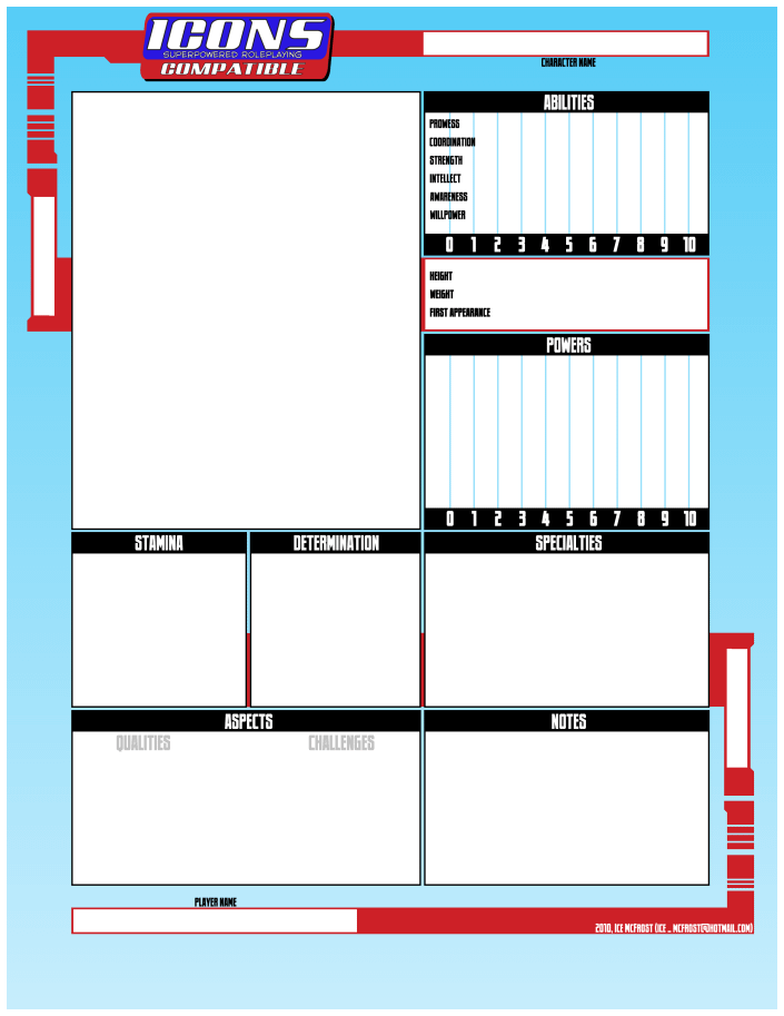 ICONS Custom Character Sheet product image (1)