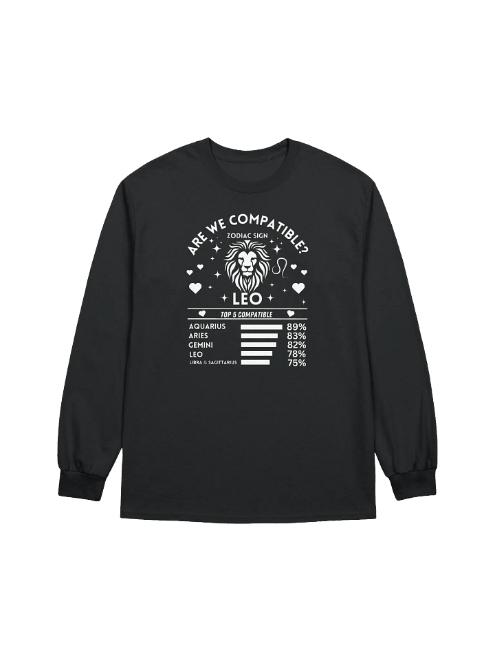 Leo Zodiac Sign Romantic Compatibility - Gildan Ultra Cotton Unisex Long Sleeve T-Shirt - Dark Colors product image (2)