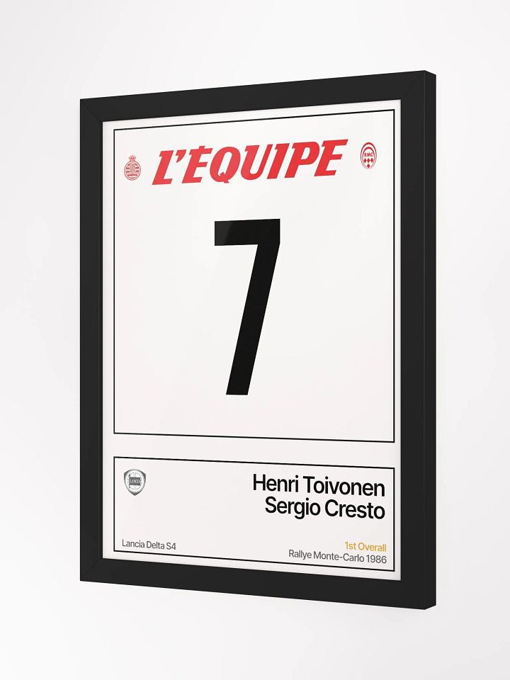 Framed A3 Print / Henri Toivonen / Rallye Monte-Carlo 1986 Number 7 product image (1)