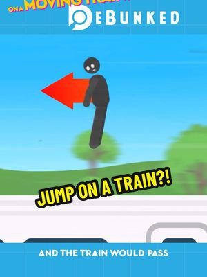 If you jump on a fast moving train will you land further back? #physicsmadeasy #funscience #funeducationalvideos #animation #debunked #jump #stickfigure 