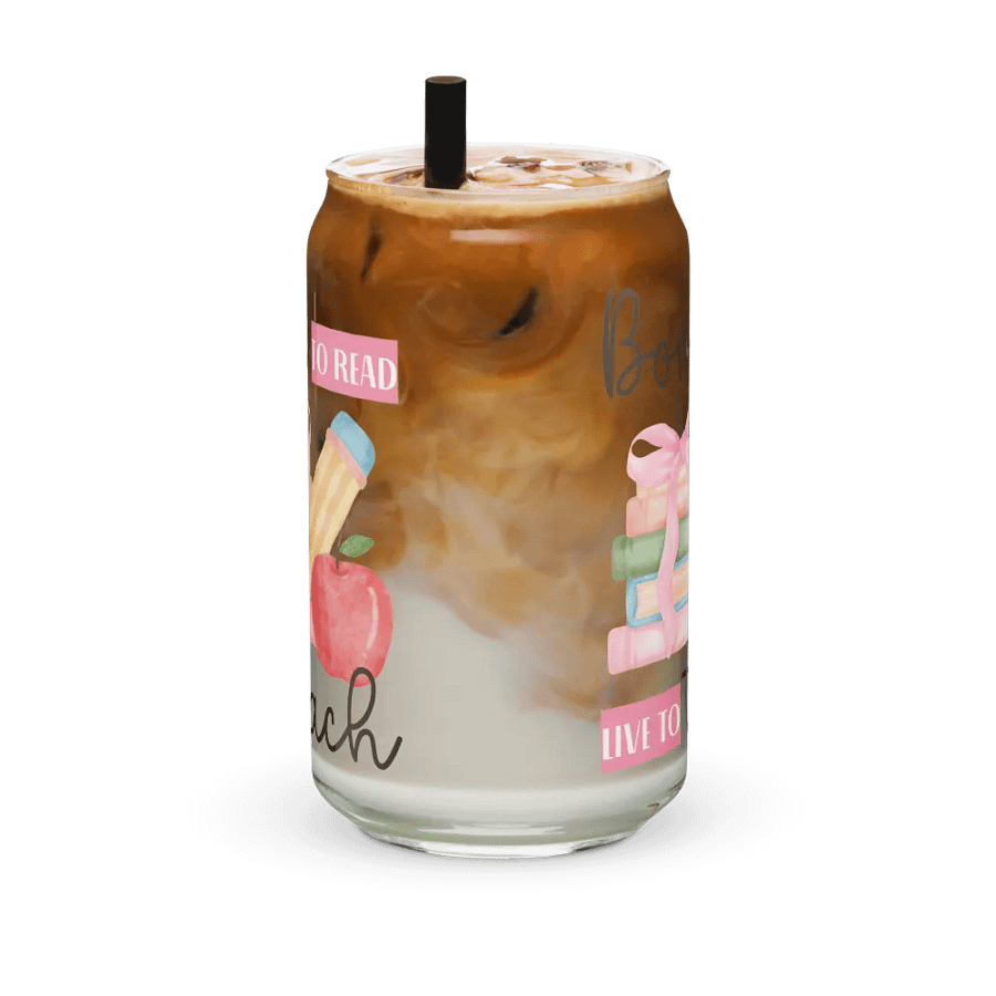 Ice Coffee Watercolor Glass Tumbler Gift For A Teacher product image (7)