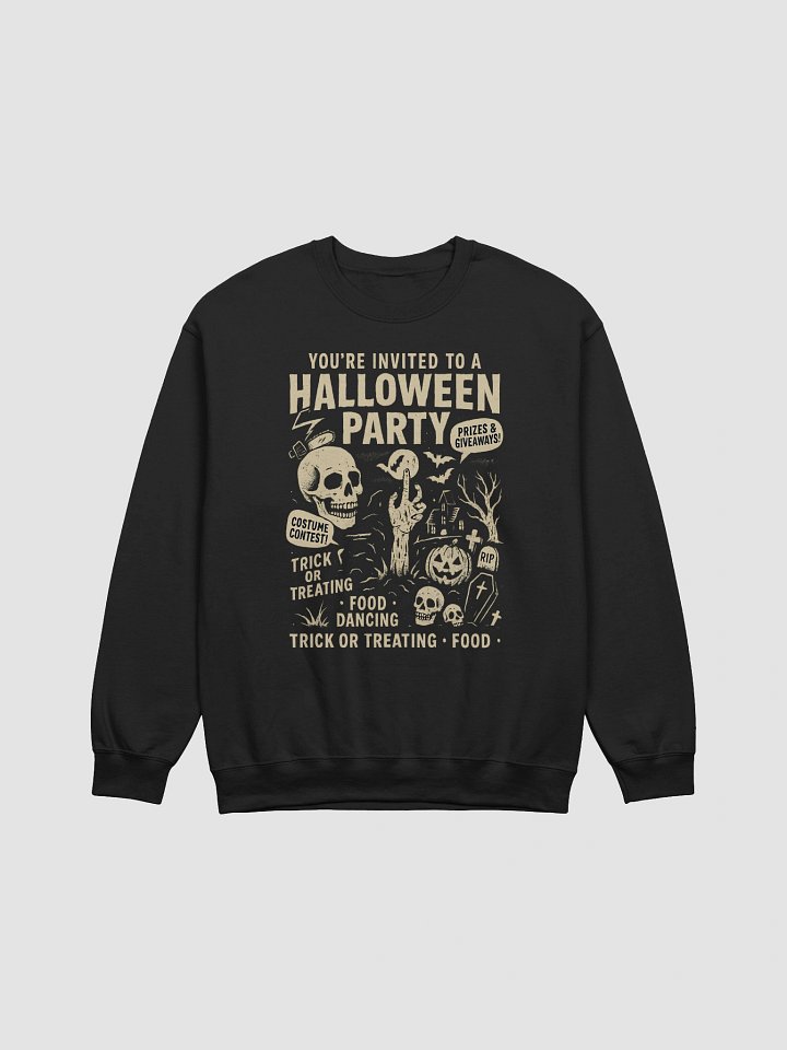 Halloween Party Invite Front Print Long Sleeve Unisex Sweatshirt Top product image (7)