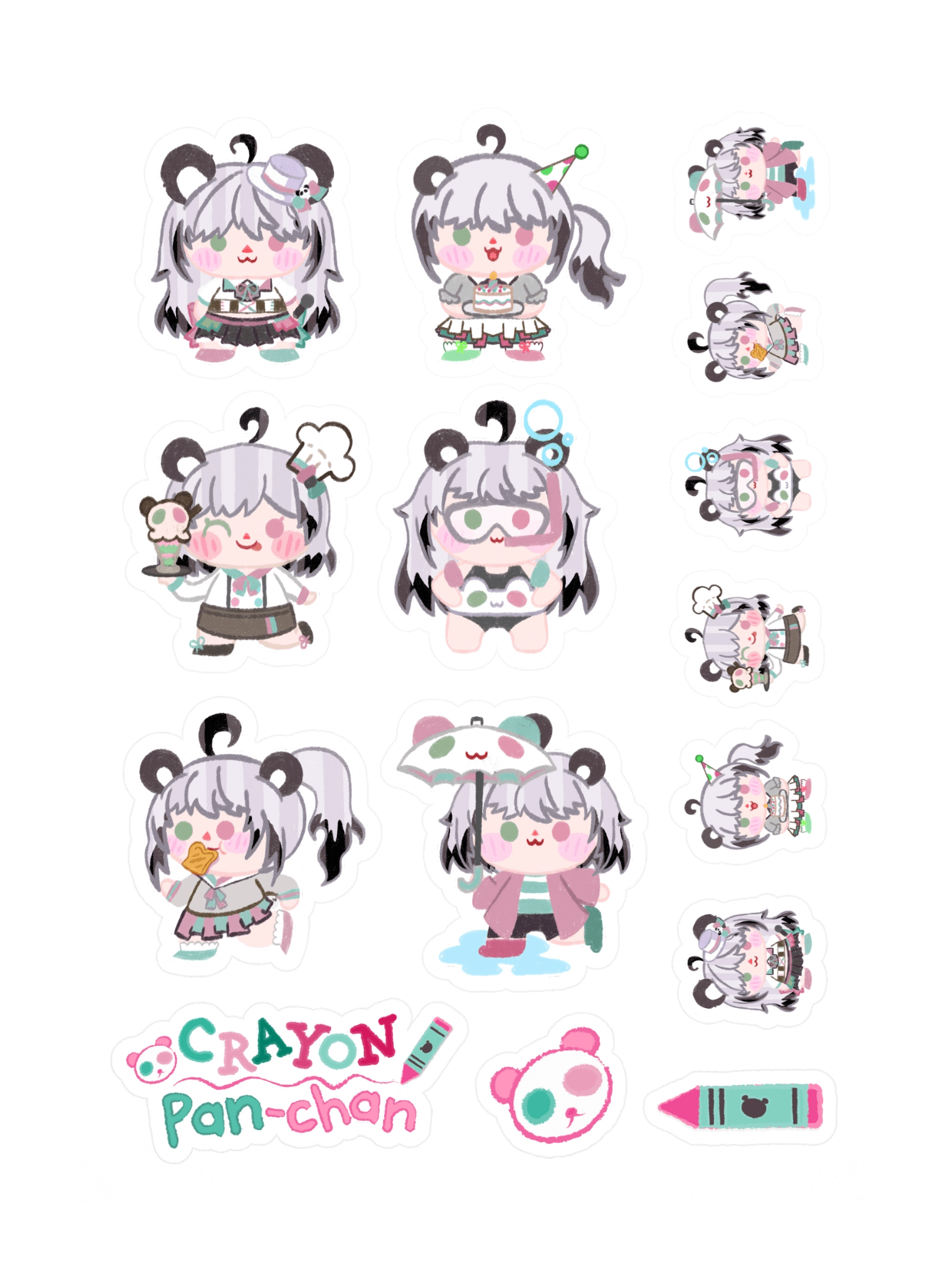 Utano Pandora 'Crayon Pan-Chan' Sticker Set A product image (3)