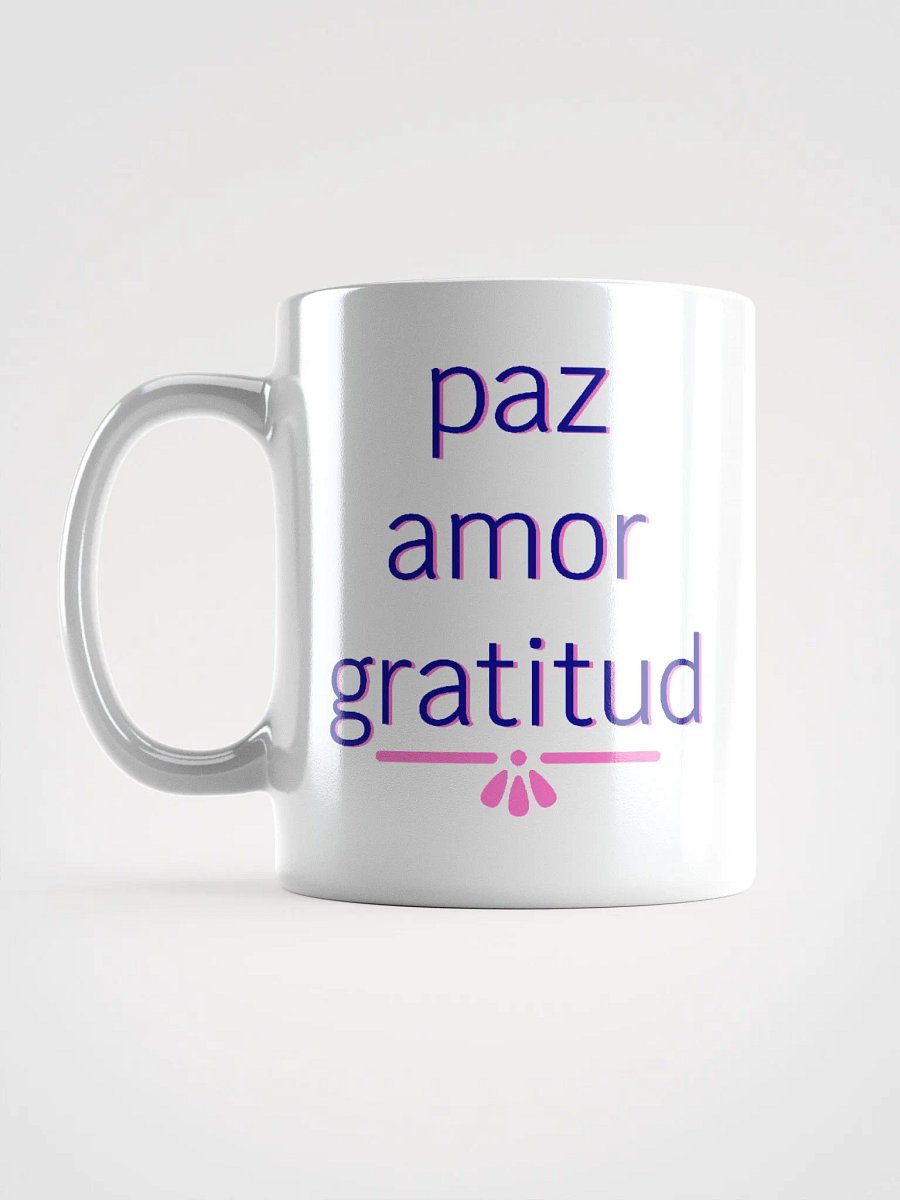 Paz Amor Gratitud Navy and Pink Ceramic Mug product image (12)