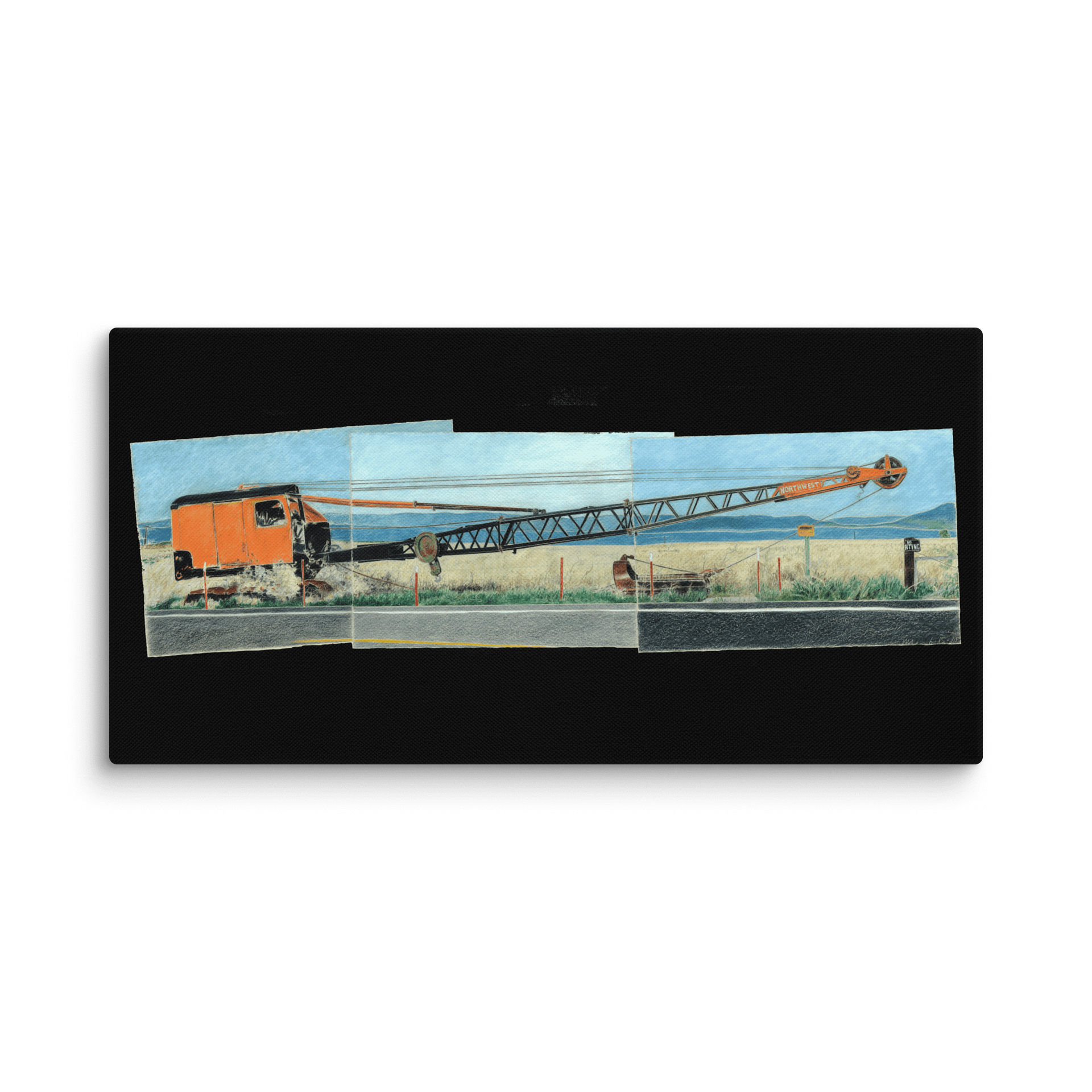 Dredge, Goose Lake 06.15.01 on Canvas with Black Fill (24" x 48") product image (3)