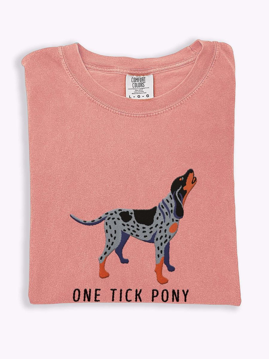 One Tick Pony T-Shirt(Embroidered) of a Bluetick Coonhound product image (1)
