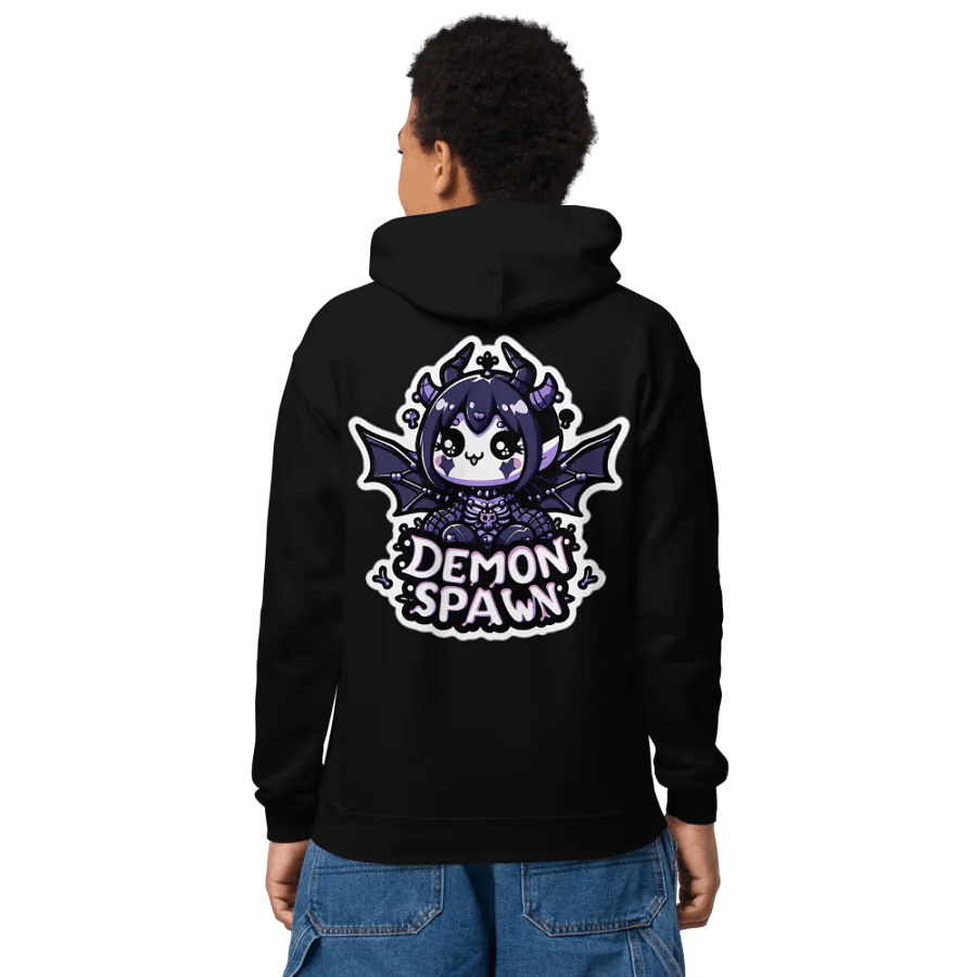 LITTLE EMO Bubble Text Youth Demon Spawn(Purple) Hoodie product image (2)