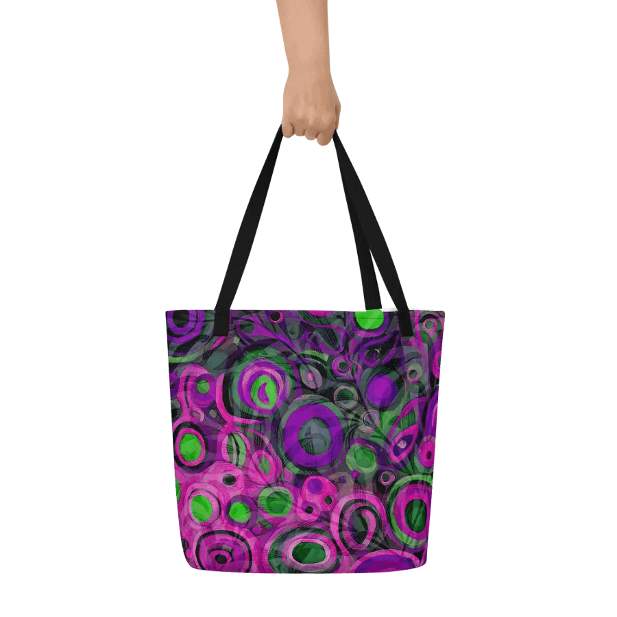 klimt inspired design all over print tote for arty men and ladies in subtle mauves for the creative person product image (5)