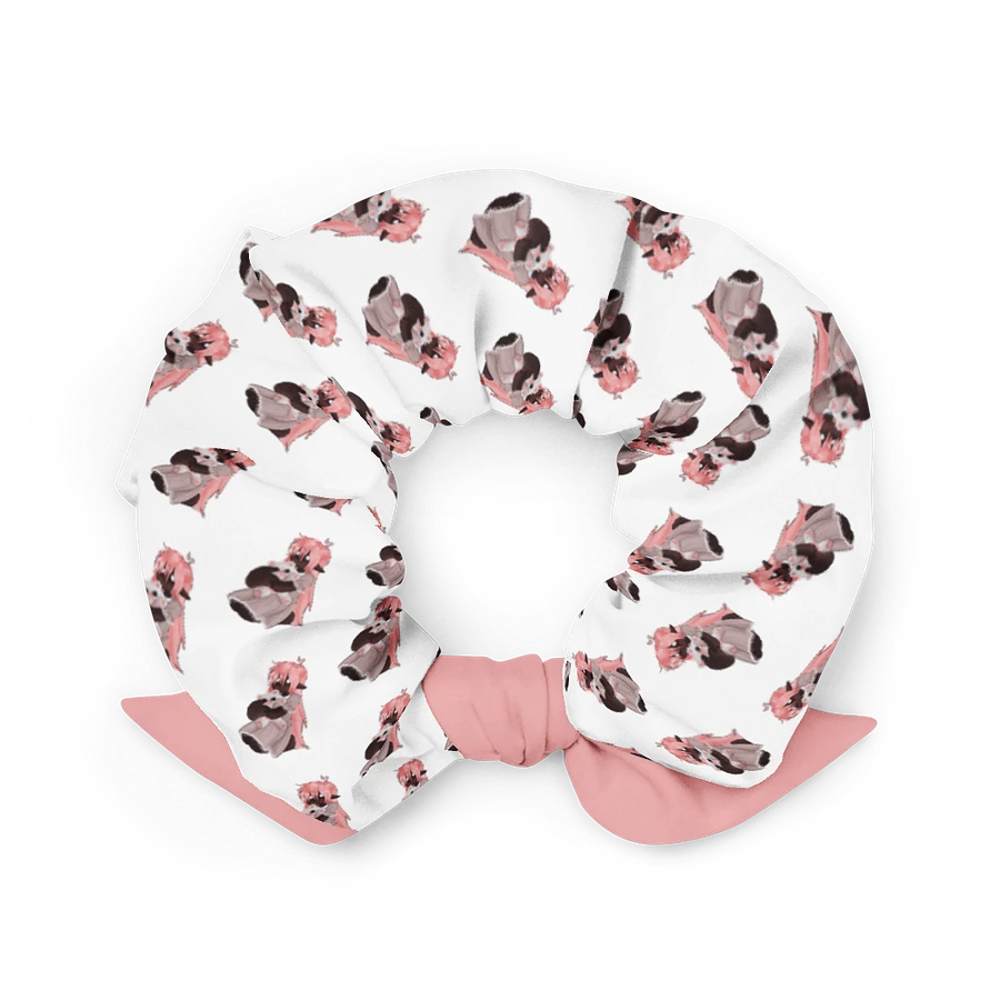 White Lilith Scrunchie with Pink Bow product image (5)