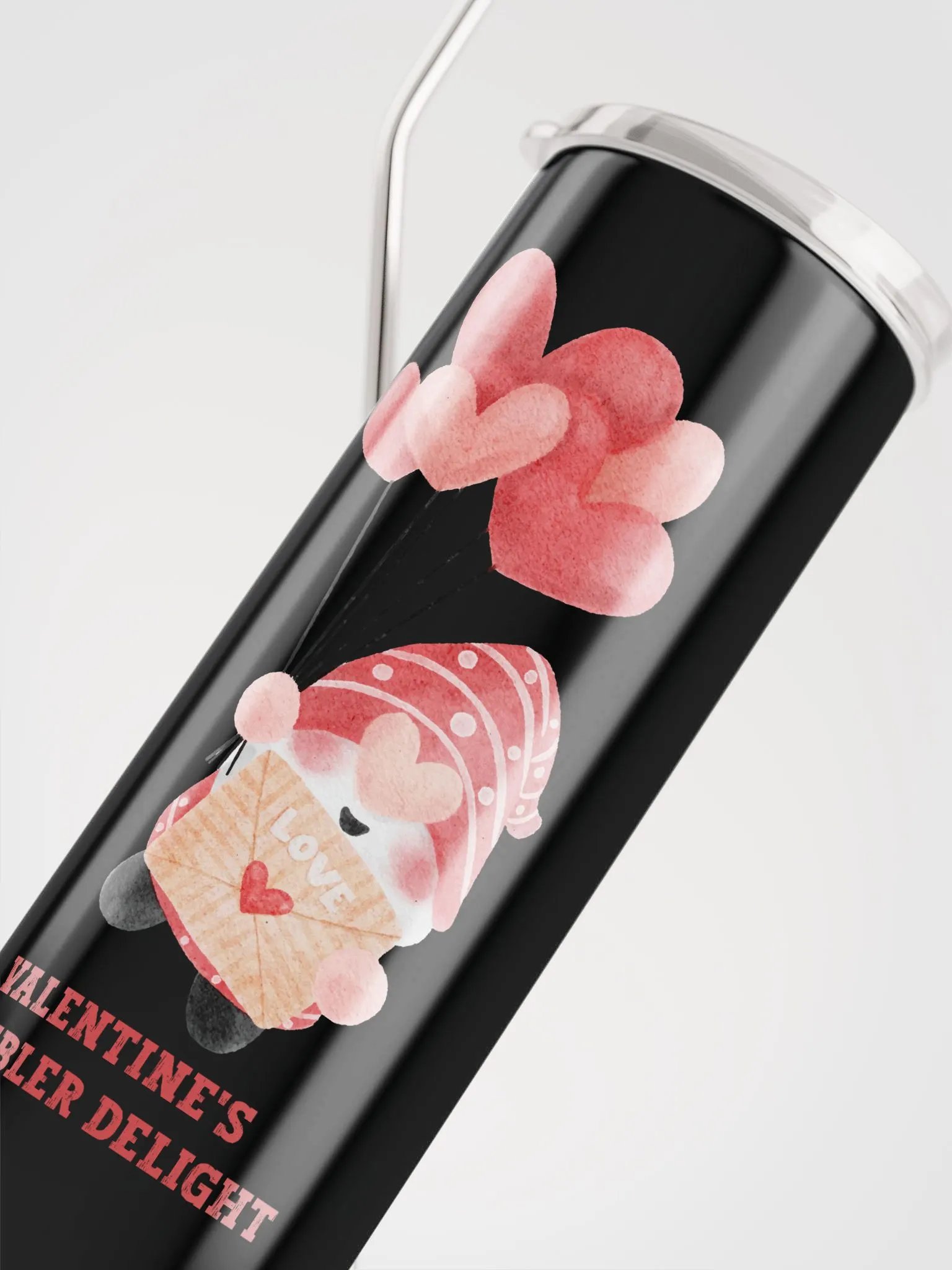 Cupid Gnome Valentine's Tumbler Delight: Eco-Friendly Love in Every Sip product image (5)