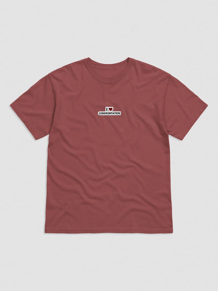 I <3 Confrontation embroidered garment-dyed tee (maroon bubble design) product image (1)