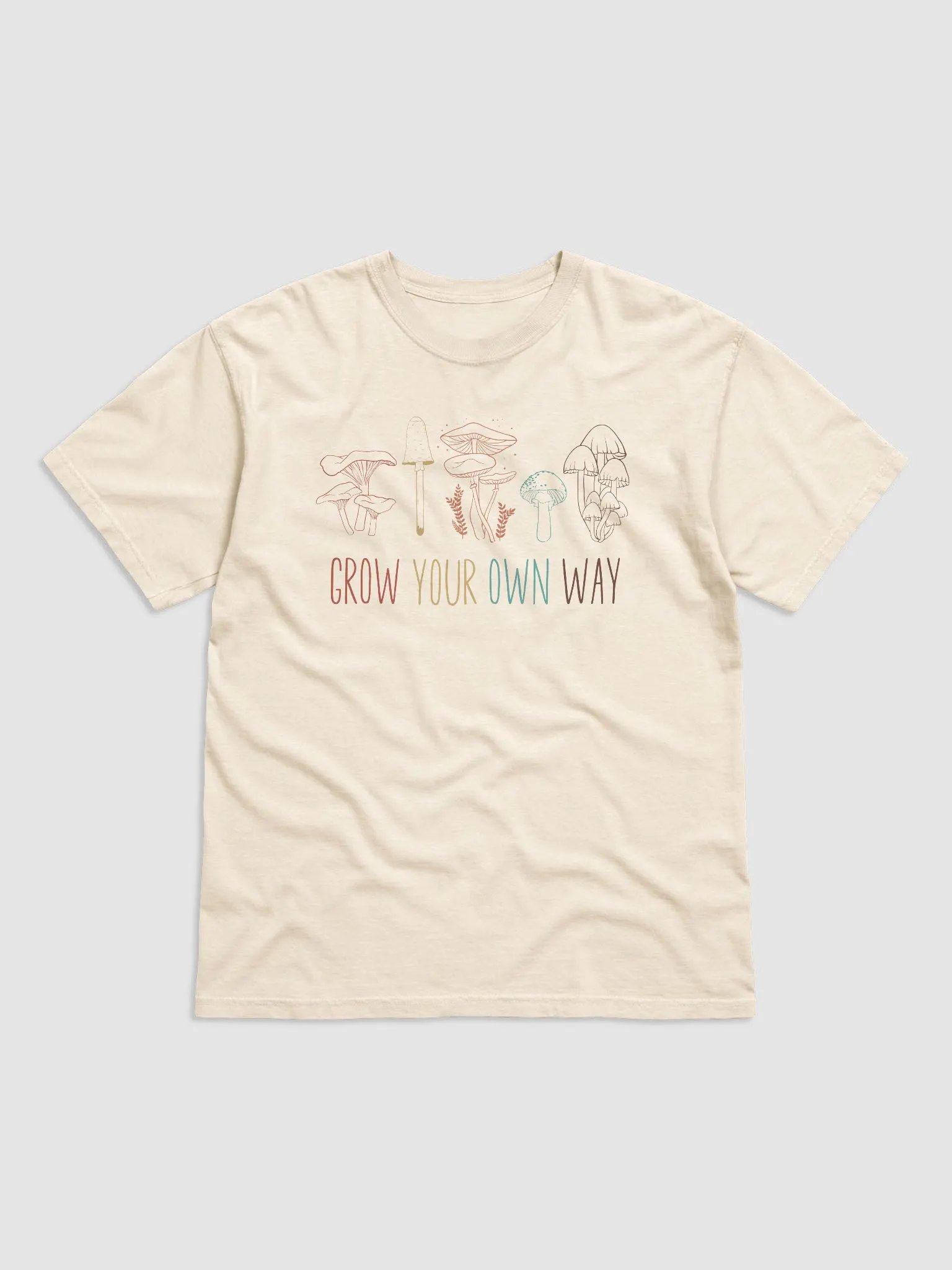 Grow Your Own Way T-Shirt - Boho Retro Inspirational Mushroom Graphic Tee product image (4)