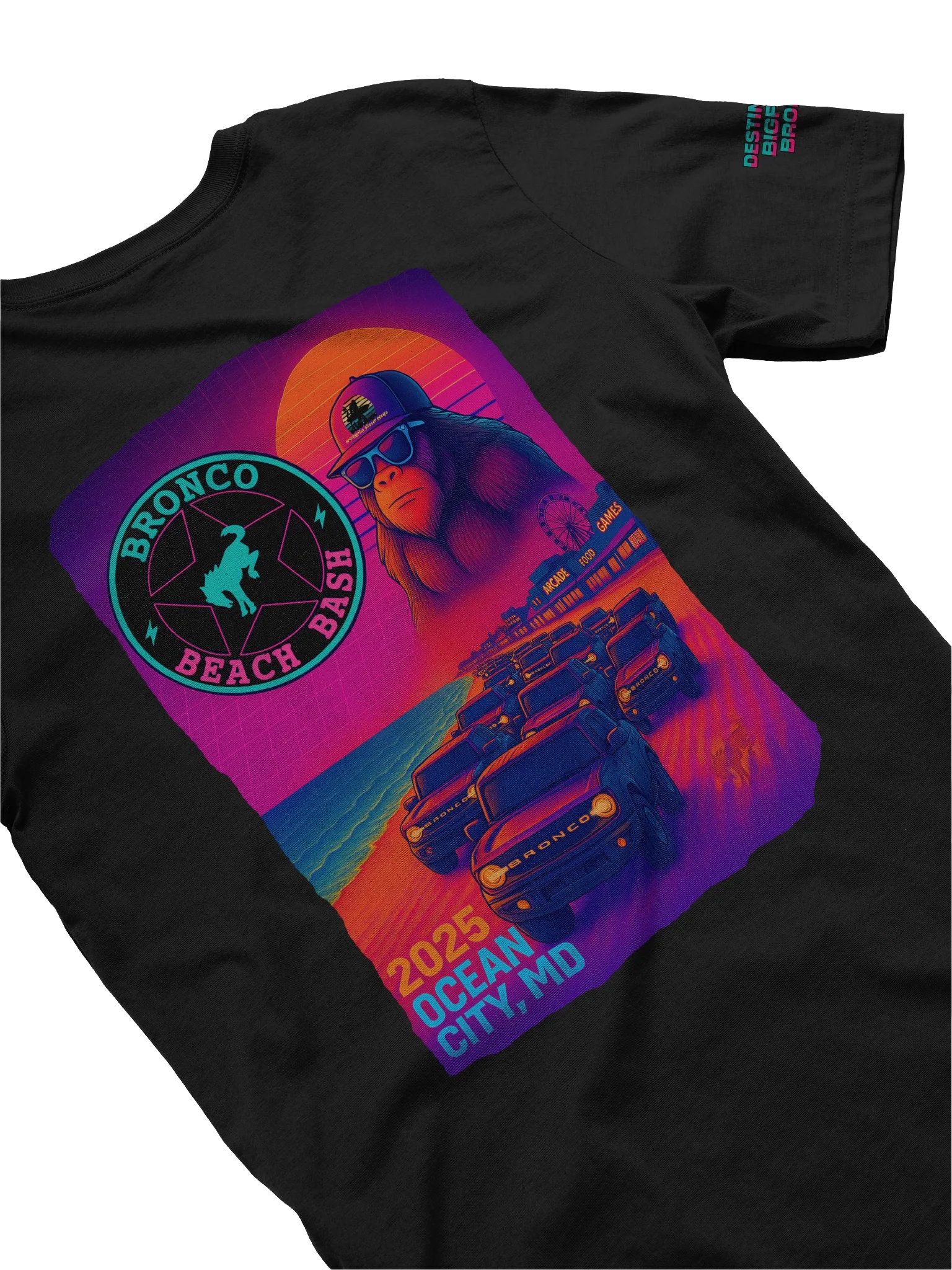 2025 Bronco Beach Bash Ocean City / Destination Bigfoot Bronco Collab | Bella + Canvas Supersoft T-Shirt (Multiple Colors Available) product image (5)