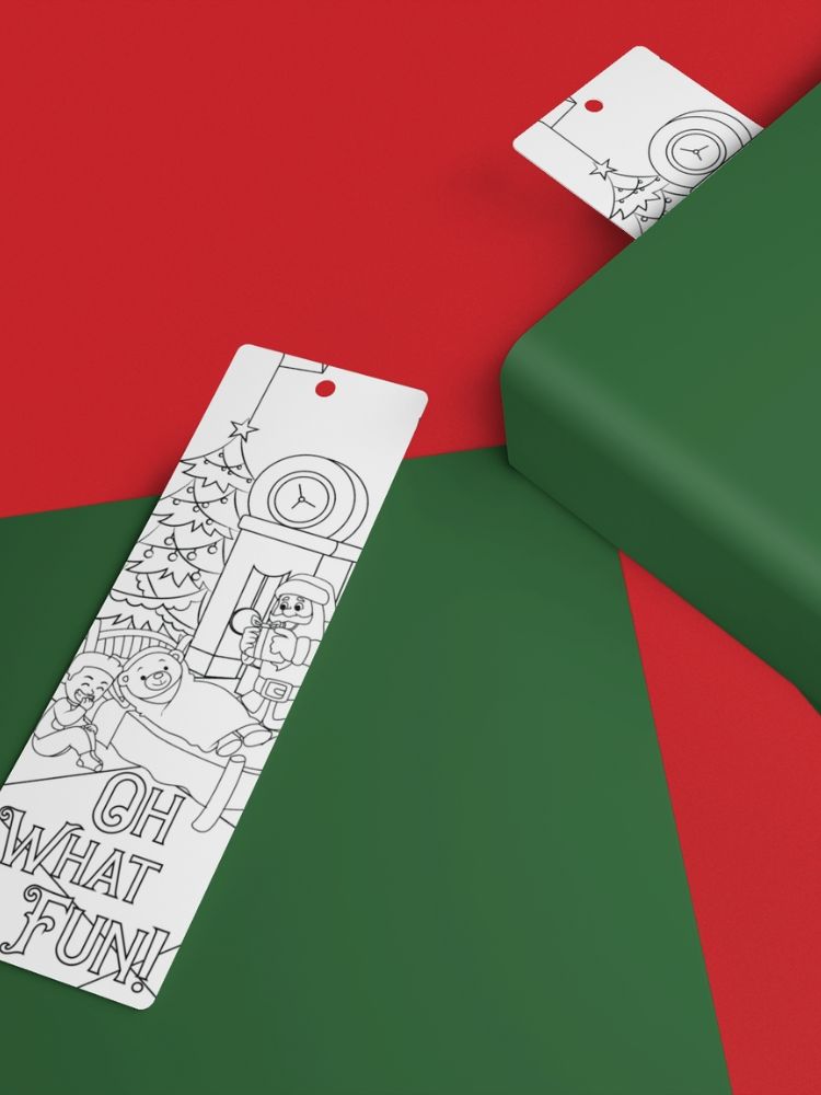 Printable Santa Claus Christmas Coloring Bookmarks for Children - 2