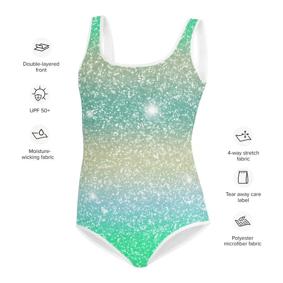 Glitter Unicorn Texture Design Youth Swimsuit (2) product image (6)