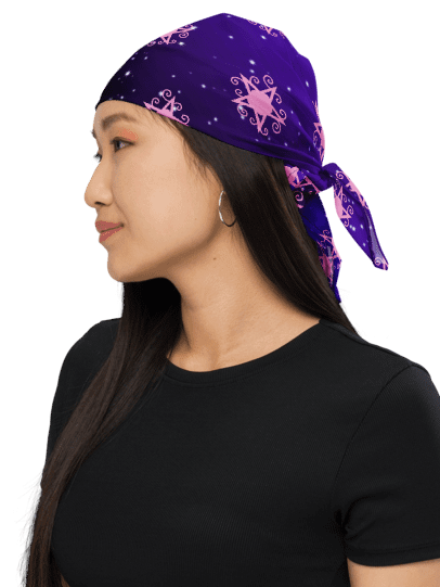 Purple Eternity & Pink Stars All-Over Bandana product image (1)