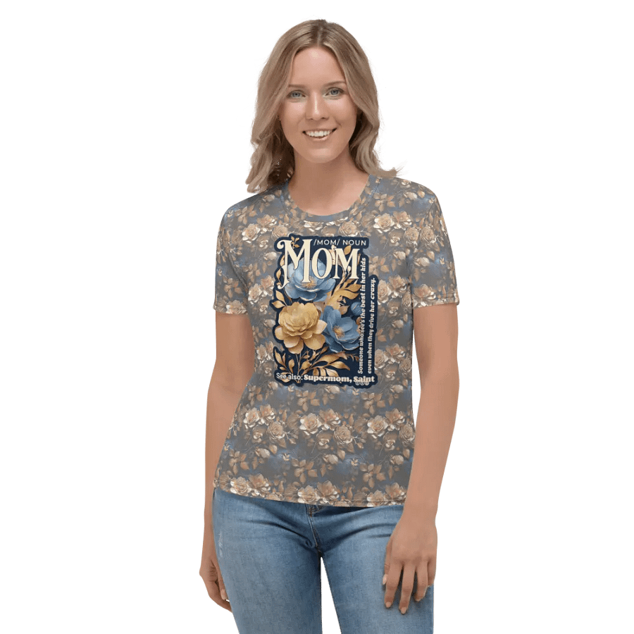 Funny Mom Floral All Over Print T-shirt product image (8)
