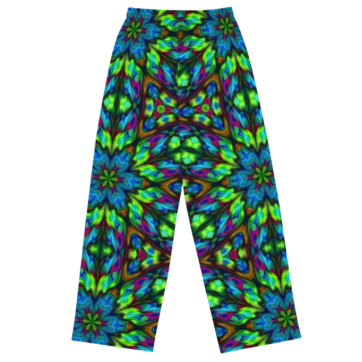 Green Blue Geometric Kaleidoscope Wideleg Pants product image (1)
