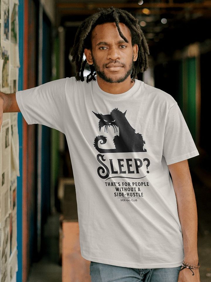 Sleepless Grind: Hustler Cat Oversized Tee in Vivid Black product image (1)