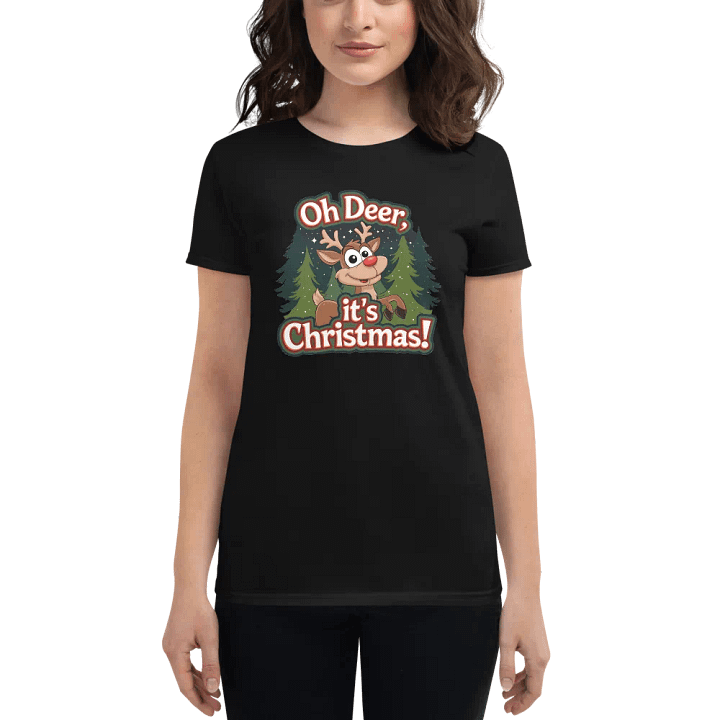 Oh Deer Christmas Women's Tee product image (1)