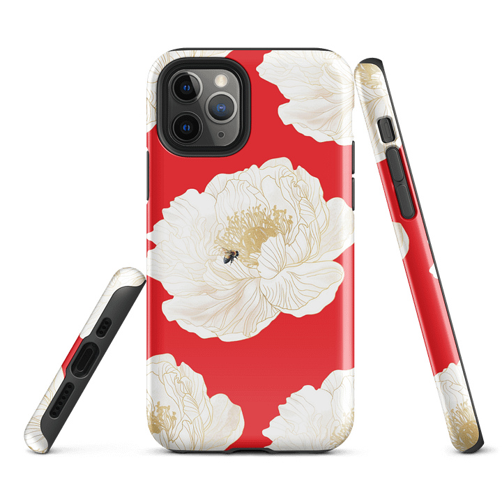 'Golden Blossoms' Red iPhone® Tough Case product image (2)
