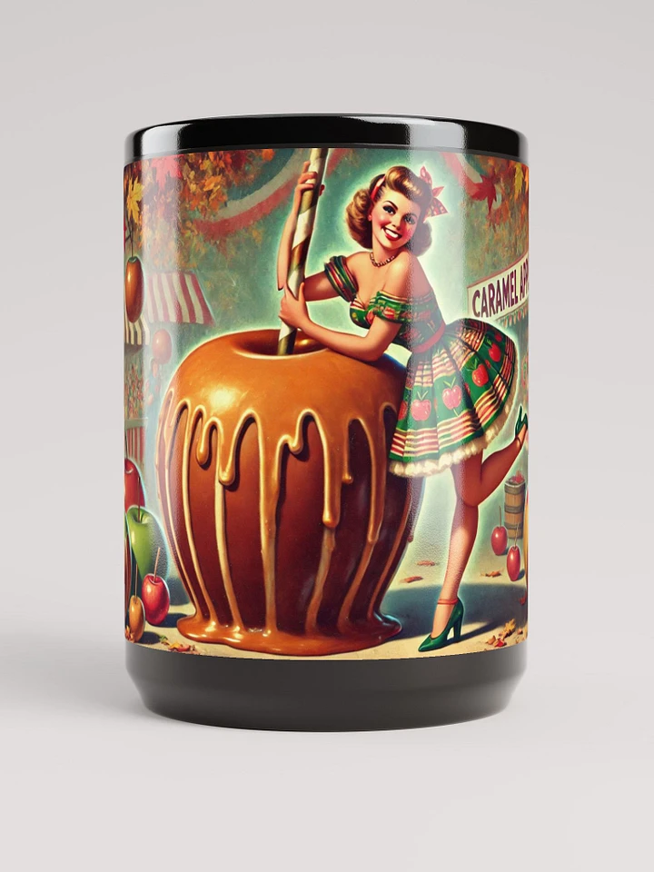 Caramel Apple Lady Coffee Cup - 15 oz Black Glossy Mug product image (1)