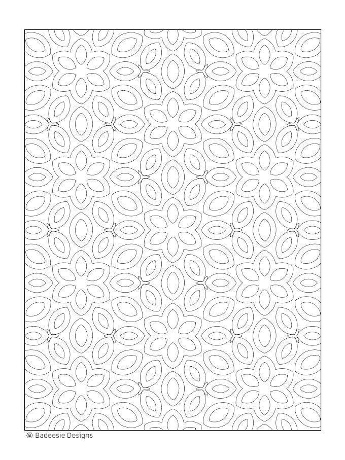 Geometric Flower Garden Coloring Page product image (1)