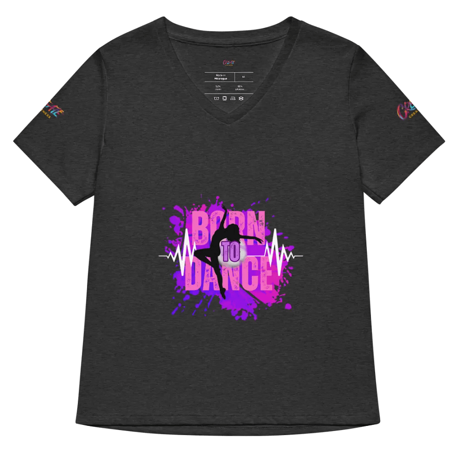 Expressive Born to Dance Her Silhouette Women's V-Neck Tee product image (32)