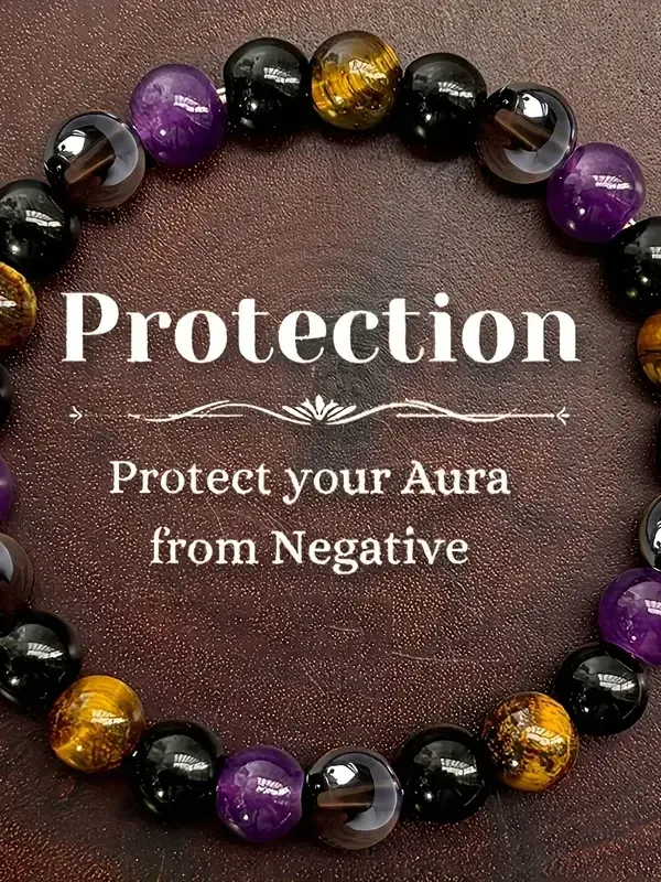 Pulseira de Cristal Elástica Artesanal para atrair proteção: product image (1)