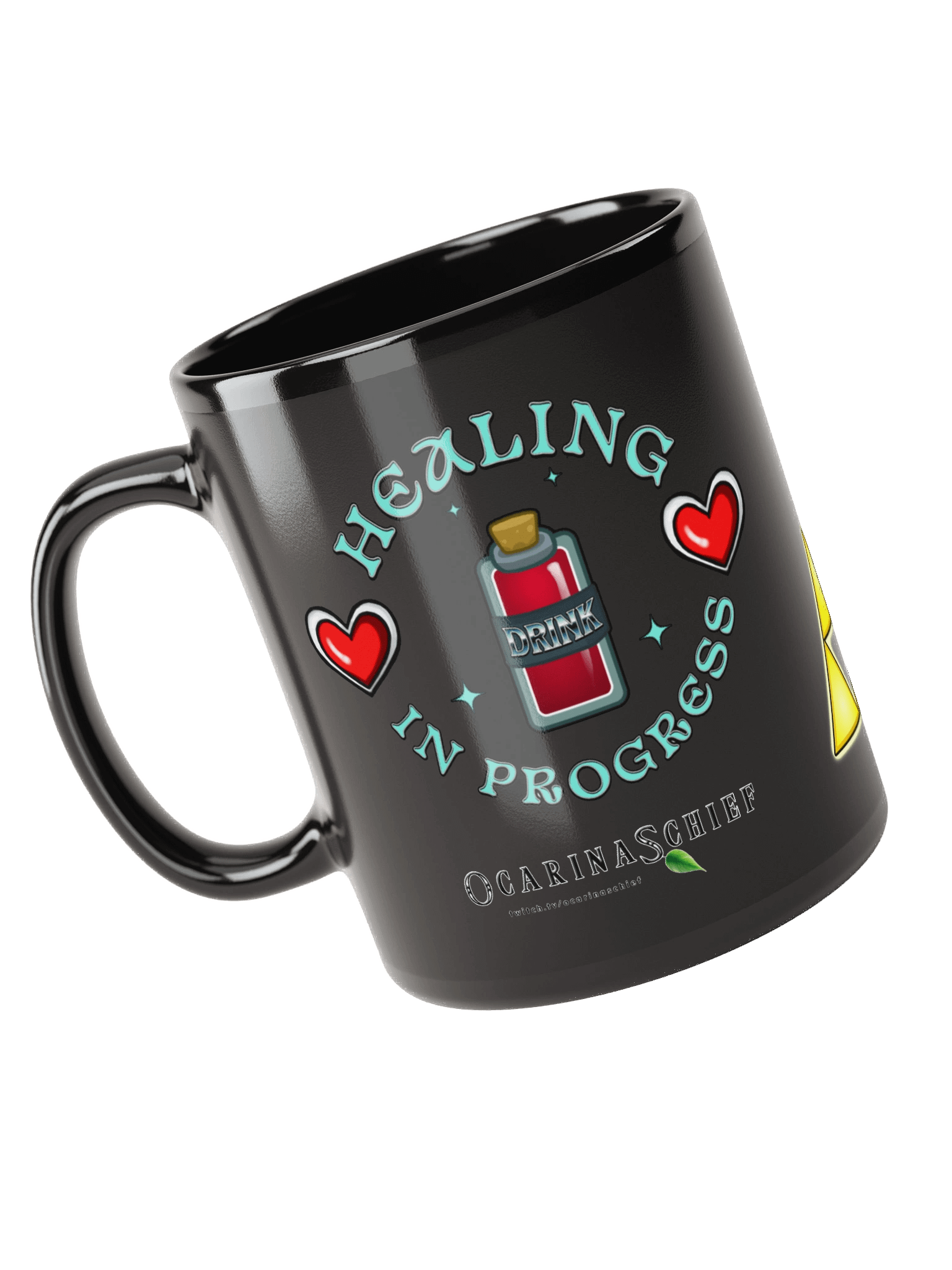 Healing In Progress Black Glossy Mug product image (3)