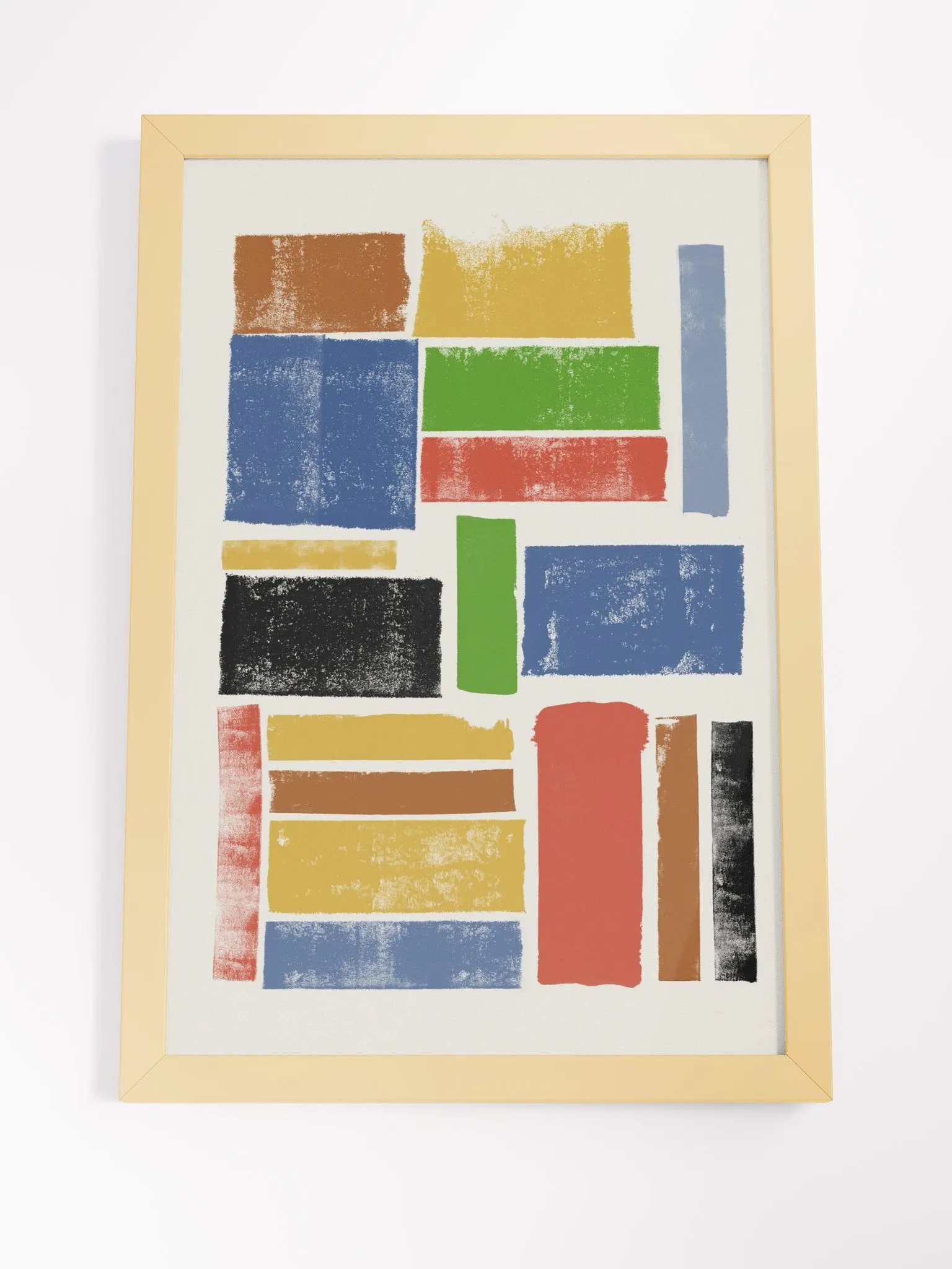 Abstract Patchwork Framed Matte Poster | Modern Geometric Wall Art | Bold and Vibrant Abstract Design for Contemporary Spaces product image (3)