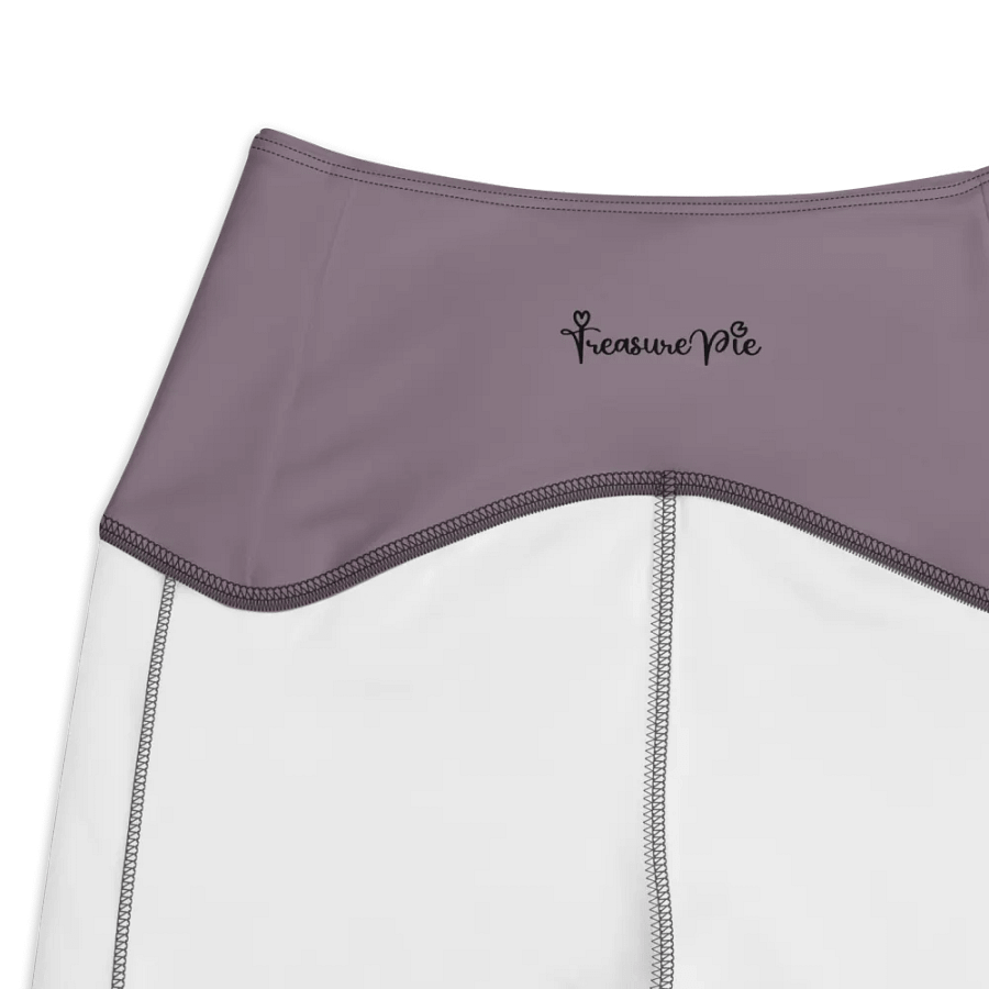Plain Faded Orchid Grey Soft Summer Women's High Waisted Premium Crossover Leggings with Pockets by Treasure Pie product image (4)