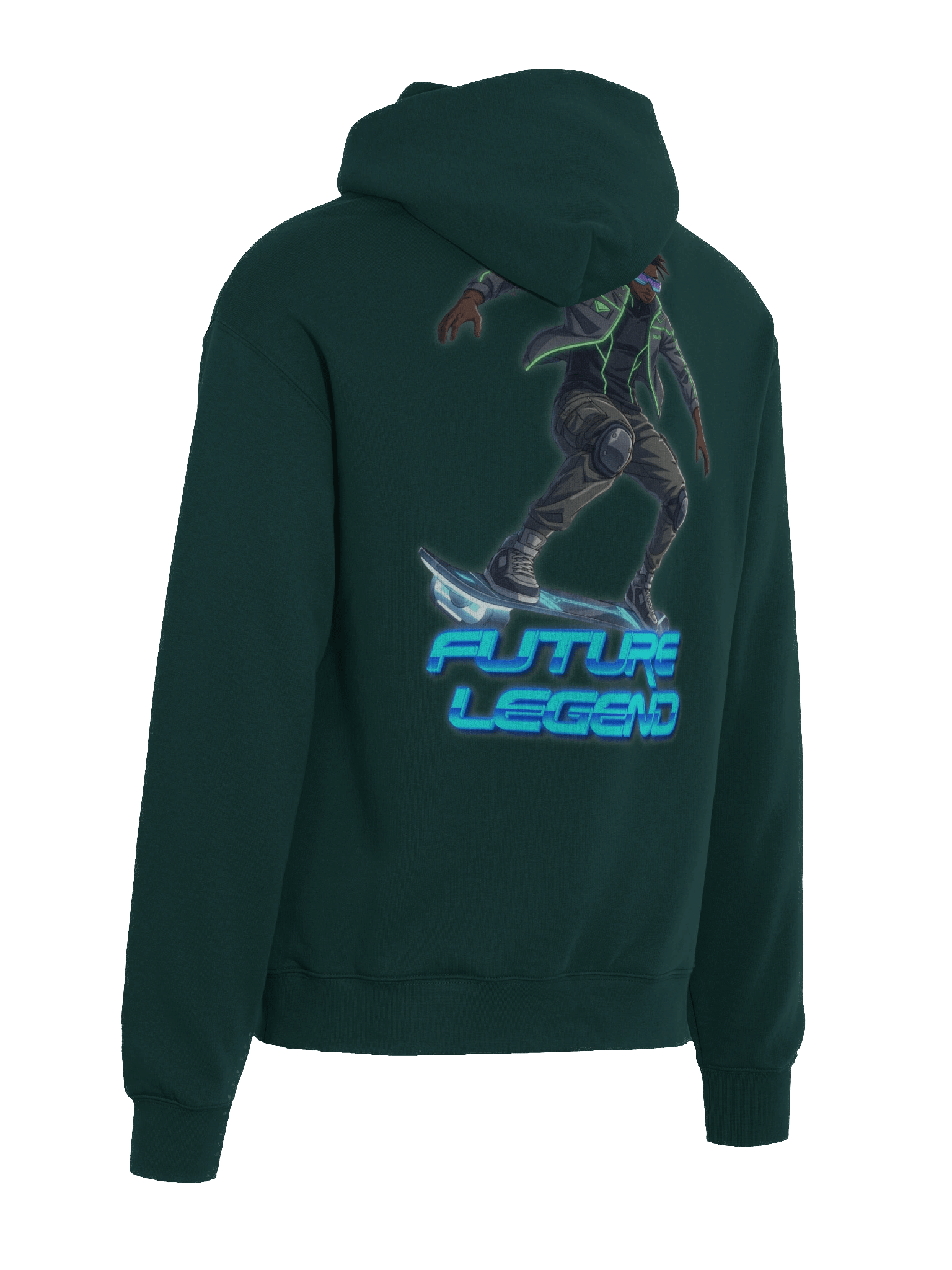 Future Legend Neon Skater Hoodie – Cyber Streetwear Graphic Hoodie for Teens & Young Adults product image (6)