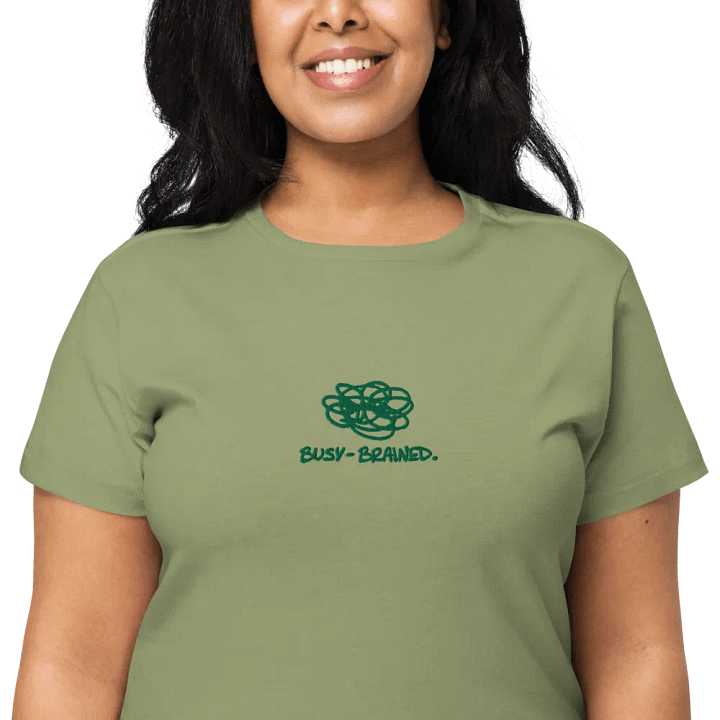 BUSY-BRAINED (kelly) embroidered waist length t-shirt product image (2)