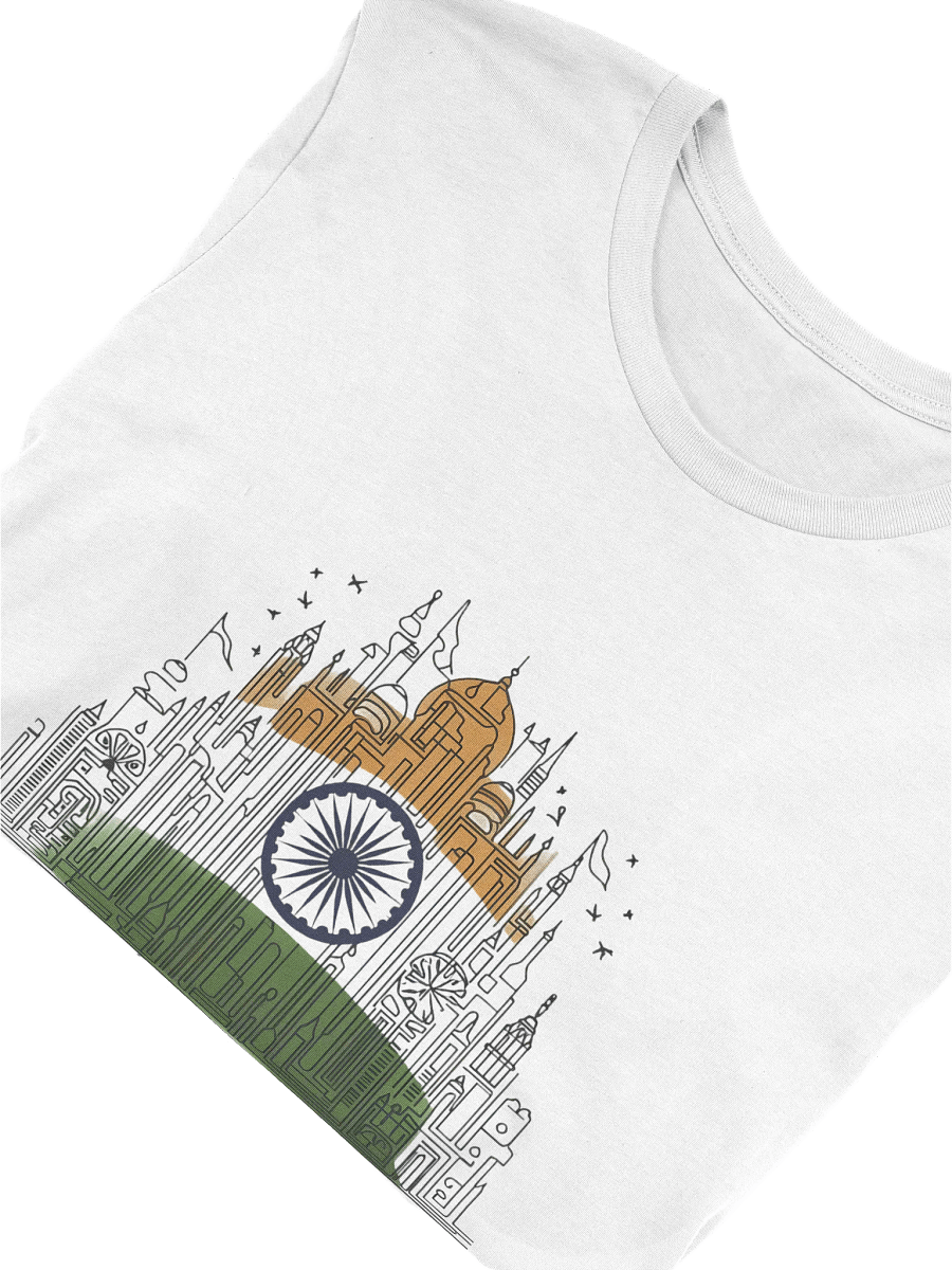 India Harmony Line Art Design T-Shirt product image (5)