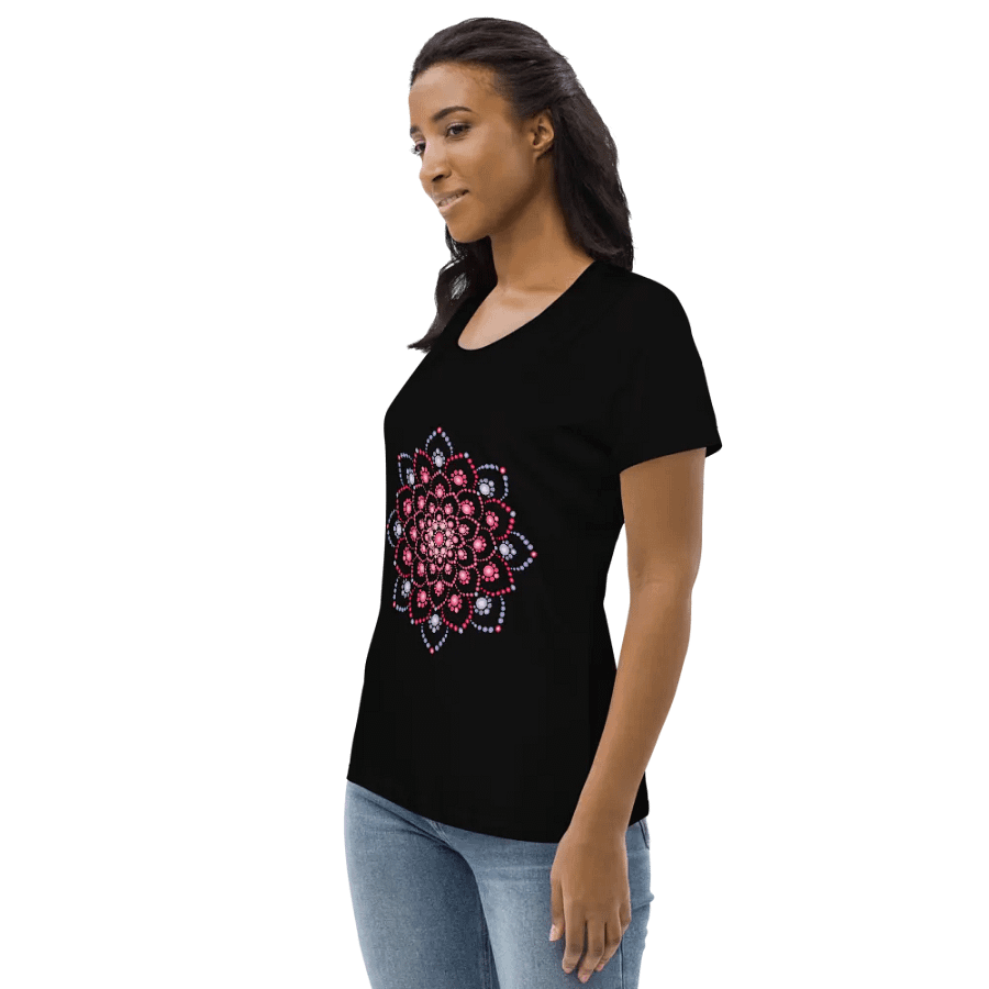 Purple and Pink Dot Mandala Eco T-Shirt product image (5)