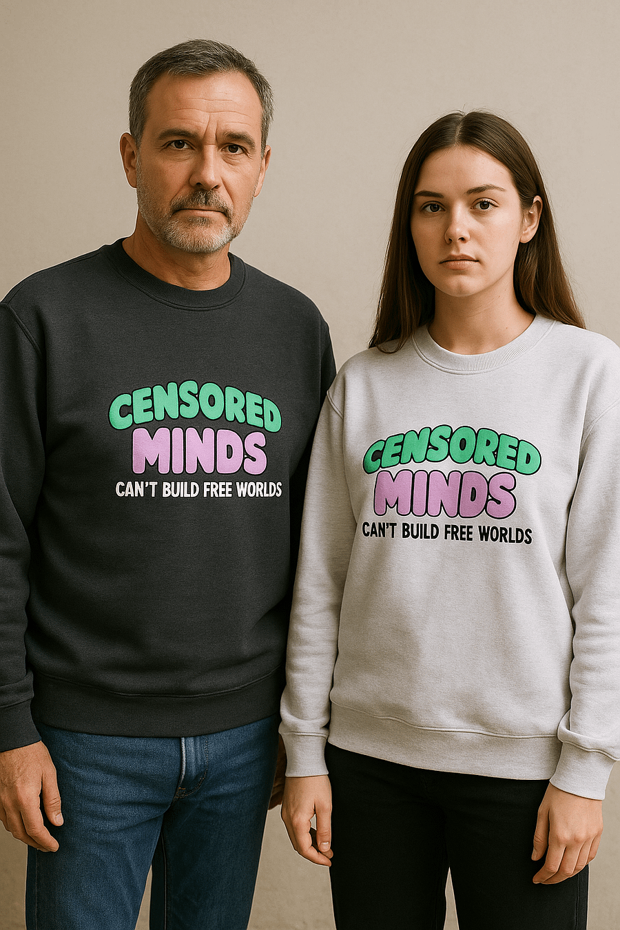 Uncensored | "Censored Minds Can't Build Free Worlds." | Premium Crewneck Sweatshirt product image (1)