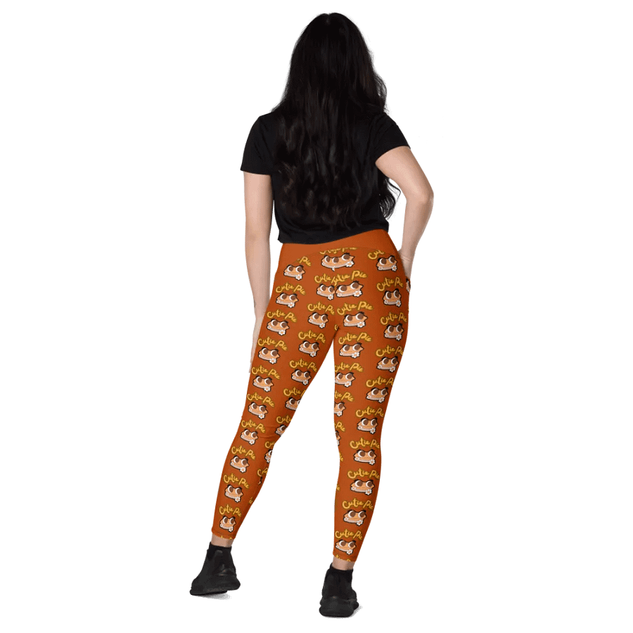 Cutie Pie Orange Print Leggings with Pockets product image (9)