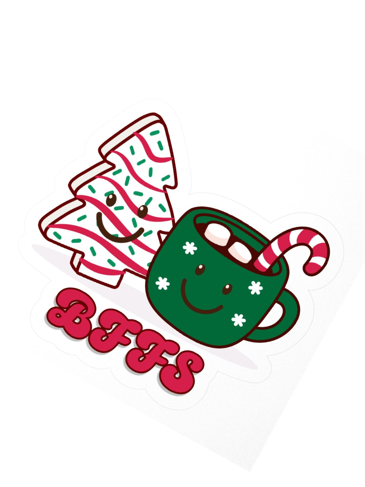 Christmas Cake and Hot Cocoa BFFs Sticker product image (2)