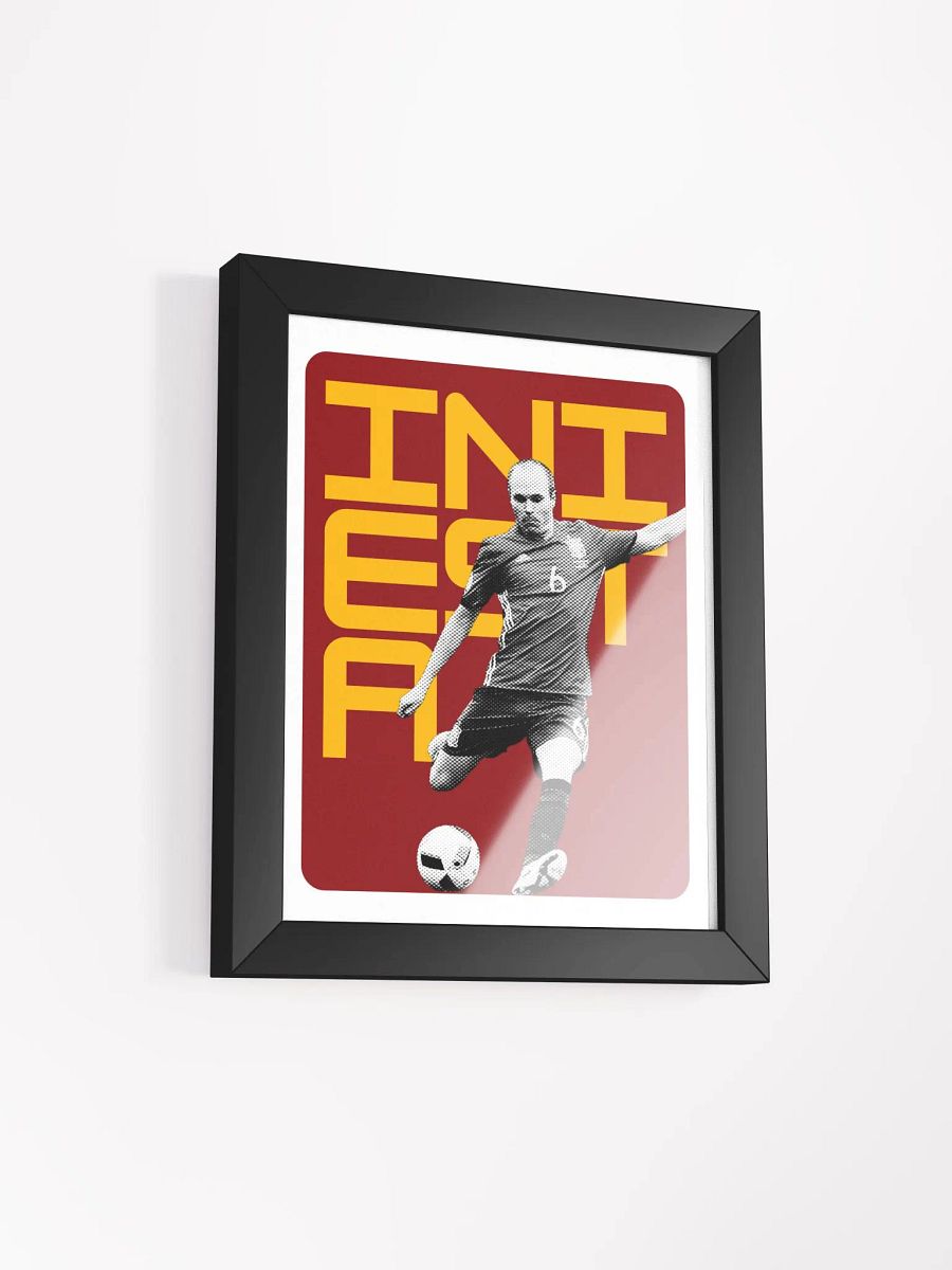 Andrés Iniesta BW Spain Name Art Framed Print product image (4)
