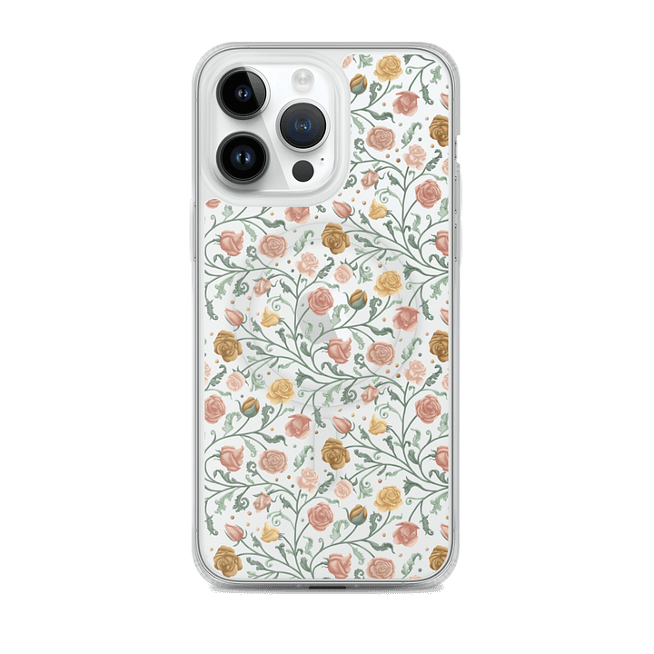 MagSafec lear case for iPhone, magical garden of Renaissance. Artistic floral protection with timeless elegance product image (2)