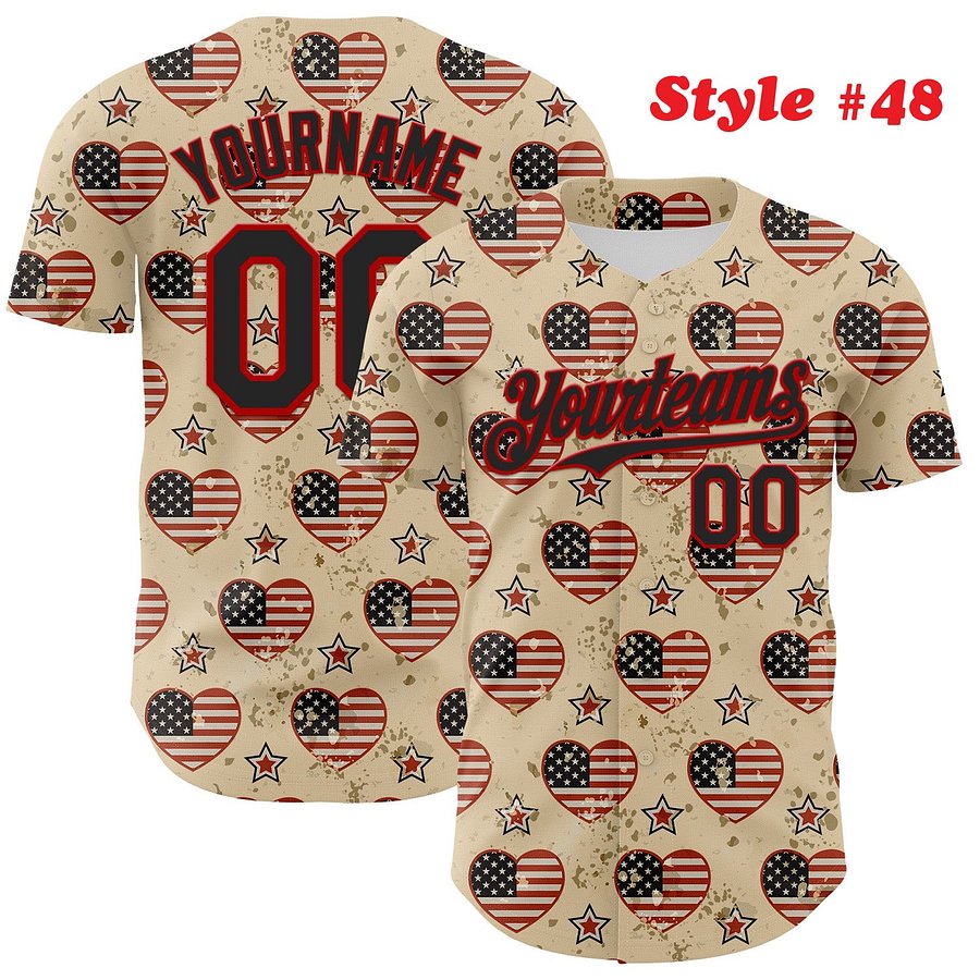 Authentic Baseball Jersey, Custom Baseball Jersey, Personalized Sport Jersey, Colorful, Number, 3D Super Cute, Gift , Romantic product image (189)