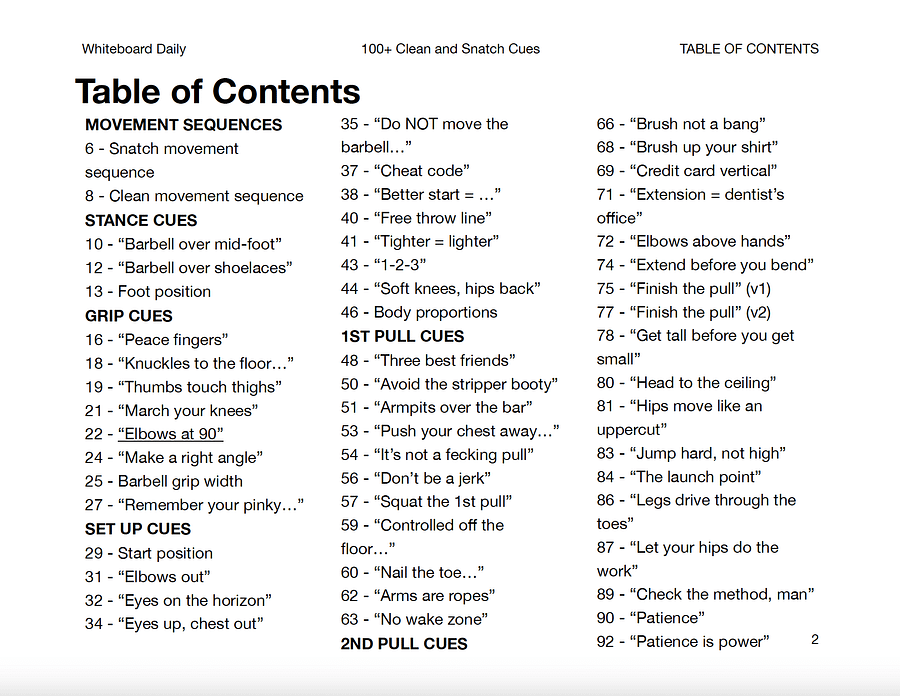 eBook: 100+ Clean & Snatch Cues - Volume 1 product image (2)