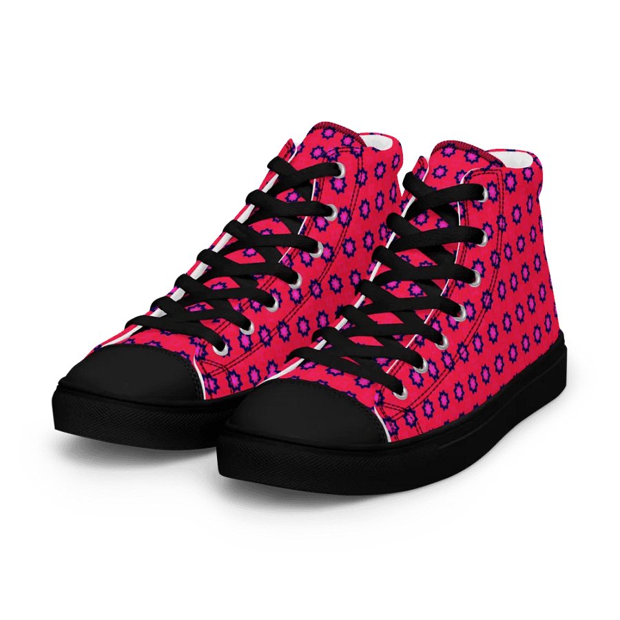 Abstract Red Men's Canvas Shoes High Tops product image (5)