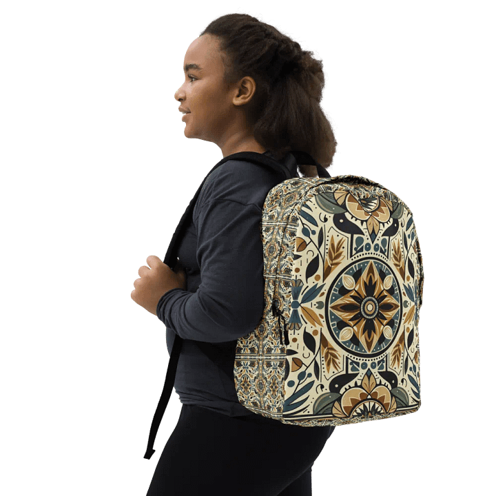 Mandala Medley Backpack: Ethereal Blue & Yellow Florals product image (2)