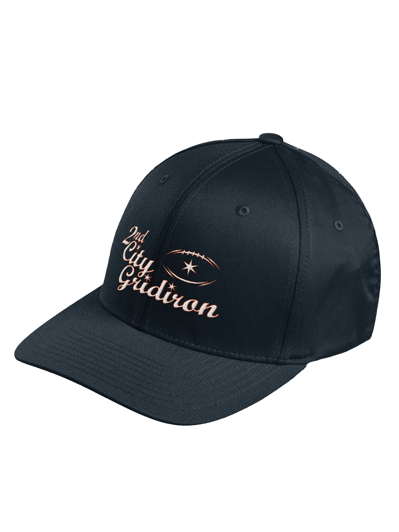 2nd City Gridiron Fitted Hat Orange Outline Logo product image (2)